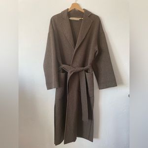 Zara wool blend coat brown belted